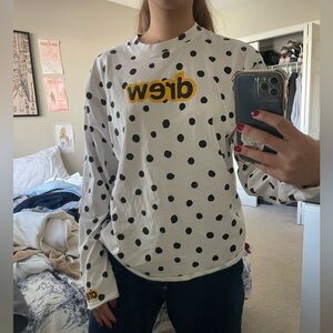 Drew House White Shirt with Black Polka Dots